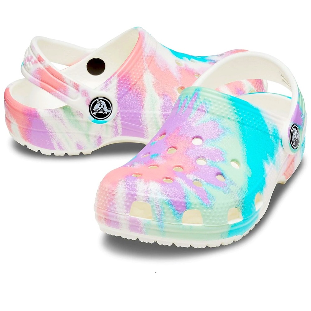 NEW CROCS CLASSIC TIE-DYE GRAPHIC CLOG SZ 9